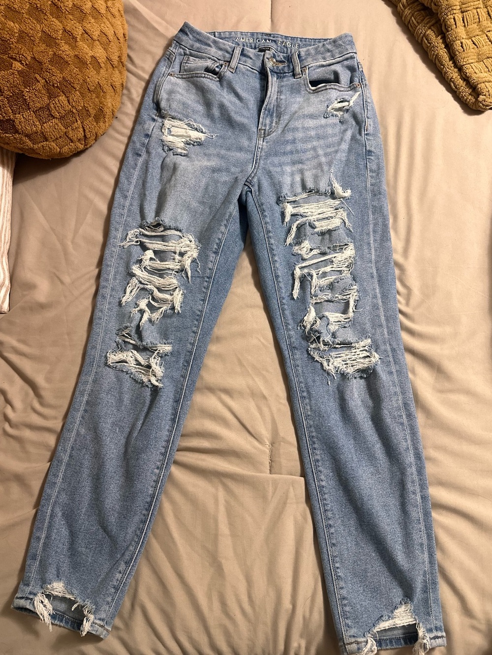 American Eagle Outfitters Light Blue Ripped Skinny Jeans